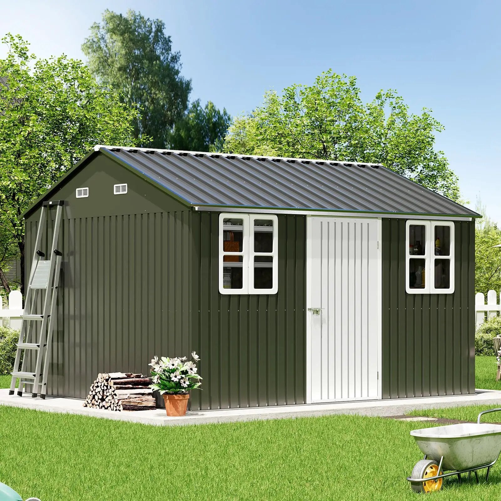 10x12 Ft Outdoor Storage Shed Nordic Cottage ✓