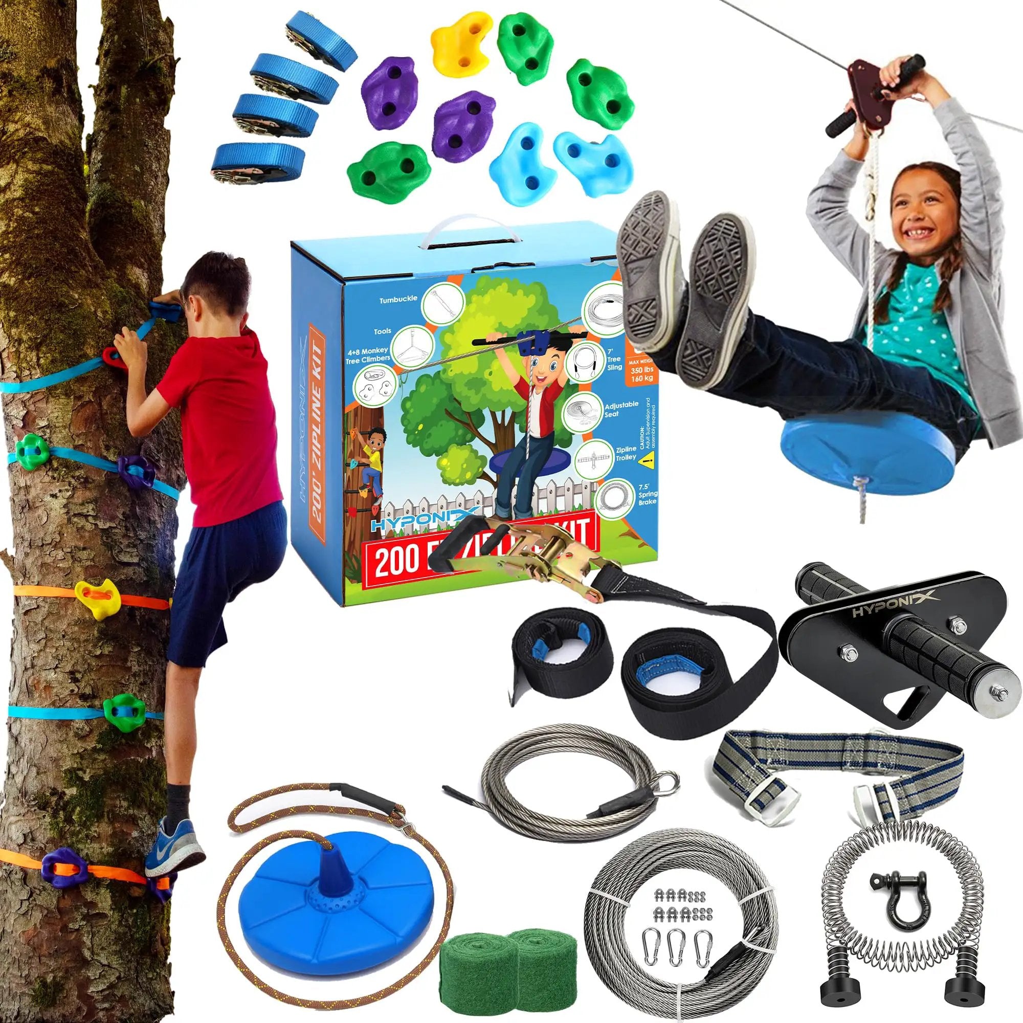 Backyard Zip Line Kit For Kids & Adults, Adventure Awaits ✓