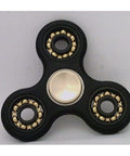 Black Fidget Hand Spinner Toy : Center Full Ceramic ZrO2 Bearing : 3 outer Bronze Bearings : Brass caps 42Q - VXB Ball Bearings
