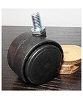 Black Plastic Chair 1.5" inch Caster Wheel with M8 Screw threaded Stem-Pack of 10 - VXB Ball Bearings