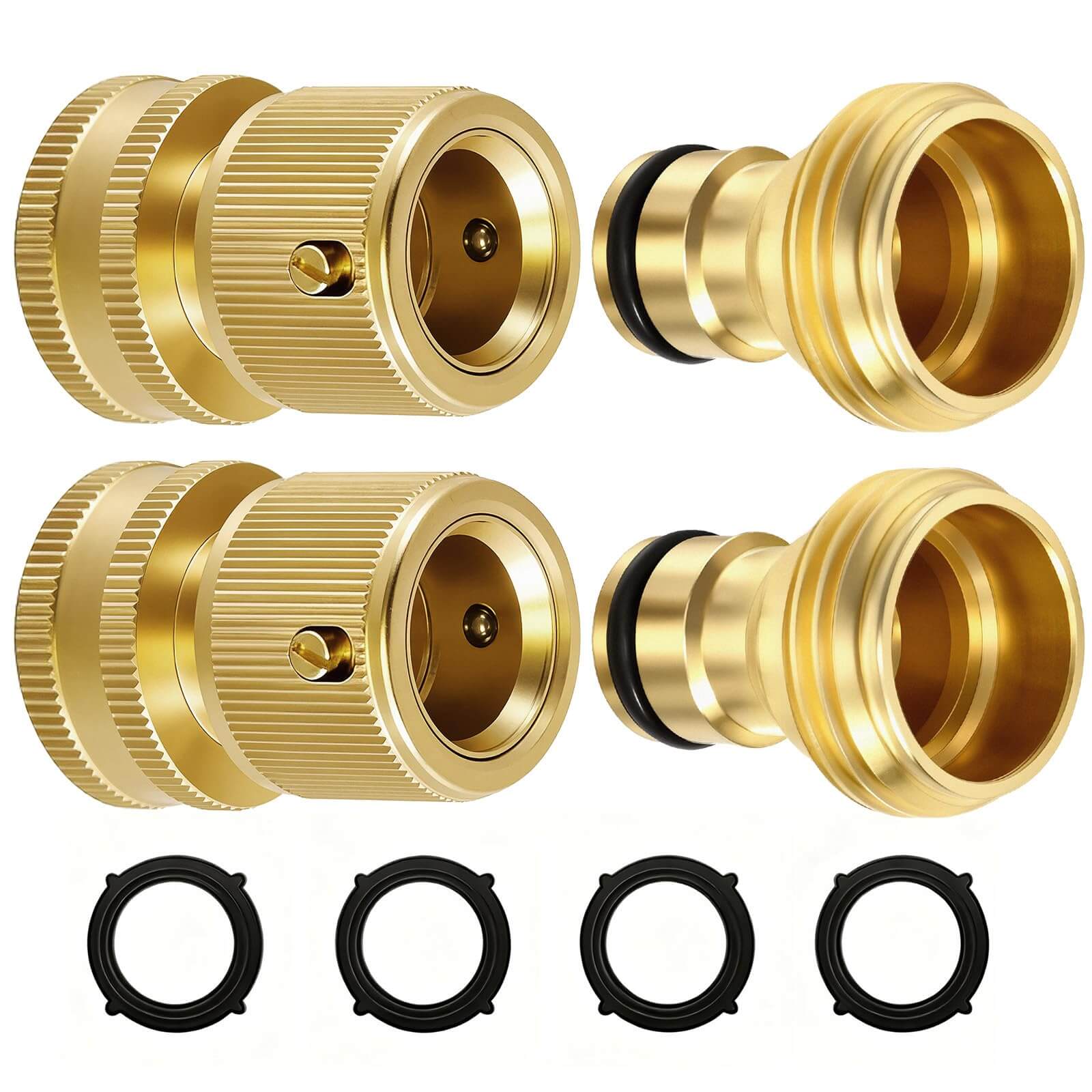 Brass Garden Hose Quick Connect Fittings - Leak Free