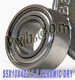 Fishing Ceramic Dry Bearing 5x10x4 Shielded ABEC-5 Bearings - VXB Ball Bearings