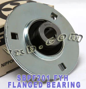 FYH Bearing SBPF201 12mm Stamped steel round three bolt Flanged Mounted Bearings - VXB Ball Bearings