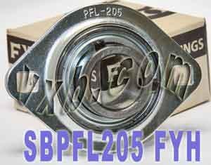 FYH Bearing SBPFL205 25mm Stamped oval 2 bolt Flanged Mounted Bearings - VXB Ball Bearings