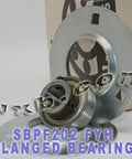 FYH SBPF202 15mm Stamped round 3 Bolts Flanged Mounted Bearings - VXB Ball Bearings
