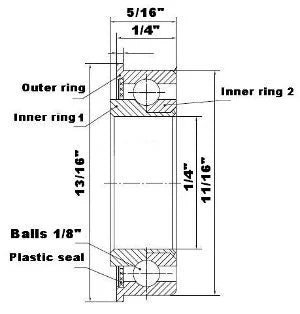 Heavy Duty 1/4"x 11/16"x 5/16"inch Flanged Ball Bearing F0822 - VXB Ball Bearings