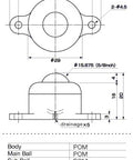 IP-16W 6.5 lbs Load Capacity POM Plastic Ball Transfer Unit Made in Japan - VXB Ball Bearings