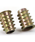 M8 18mm Zinc Alloy Threaded Wood Caster Insert Nut with Flanged Hex Drive Head - VXB Ball Bearings