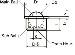 NBK Made in Japan BRUIN-7-N Insert Type Ball Transfer Unit for Upward Facing Applications - VXB Ball Bearings