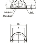NBK Made in Japan BRURS-42-N Round Type Ball Transfer Unit for Upward Facing Applications - VXB Ball Bearings