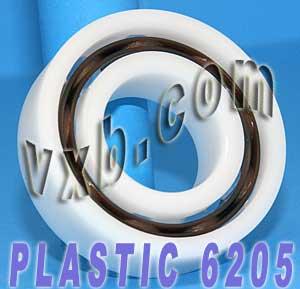 Plastic Bearing POM 6205 Glass Balls 25x52x15 - VXB Ball Bearings