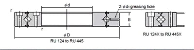 RU297UU-CCO-X Cross Roller Slewing Ring Tapped through holes Turntable Bearing 210x380x40mm - VXB Ball Bearings