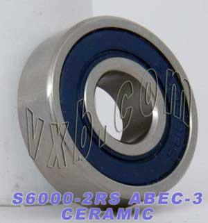 S6000-2RS Ceramic Bearing 10x26x8 Stainless Steel Sealed ABEC-3 Bearings - VXB Ball Bearings