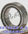 S6700ZZ Ceramic Bearing ABEC-5 Stainless Steel Shielded 10x15x4 Bearings - VXB Ball Bearings