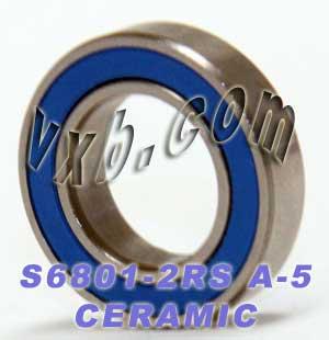 S6801-2RS Ceramic Bearing ABEC 5 Stainless Steel Sealed 12x21x5 Bearings - VXB Ball Bearings