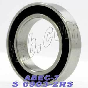 S6903-2RS Premium ABEC-7 Bearing 17x30x7 Stainless Steel Sealed Bearings - VXB Ball Bearings