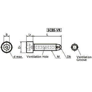 SCBS-M8-50-VR NBK Clamping Cap Vacuum Vented Screws with full ball to firmly secure workpiece for Vacuum Devices Made in Japan - VXB Ball Bearings