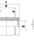 SM25-P 25mm Slide Bush Ball Linear Motion Bearings - VXB Ball Bearings
