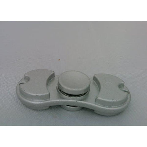 Small Silver look Aluminum Dual Fidget Hand Spinner Toy 42Q - VXB Ball Bearings