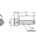 SVSS-#4-40-3/16-NBK Hex Socket Head Cap Vacuum Vented Screws-Pack of 10 - VXB Ball Bearings