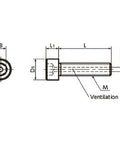 SVST-M5-16 NBK Hex Socket Head Cap Vacuum Vented Screws with Ventilation Hole - Titanium M5 length 16mm Made in Japan - VXB Ball Bearings