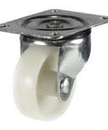 White 2 Inch Plastic Wheel Steel Caster with 360 degree Ball Bearing Swivel - VXB Ball Bearings