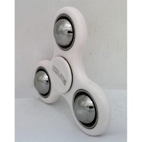 white Heavy Fidget Hand Spinner Toy with Center Stainless Steel Bearing and Outer Counterweight 42Q - VXB Ball Bearings
