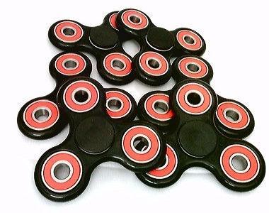 Wholesale Lot of 100 Fidget Hand Spinner Toys with Quality Center Ceramic Bearing, 3 outer red Bearings 42Q - VXB Ball Bearings
