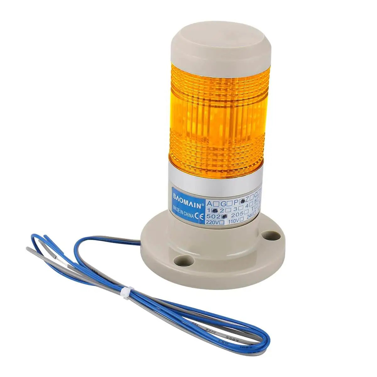 24V yellow LED signal tower for Alerts in Industry
