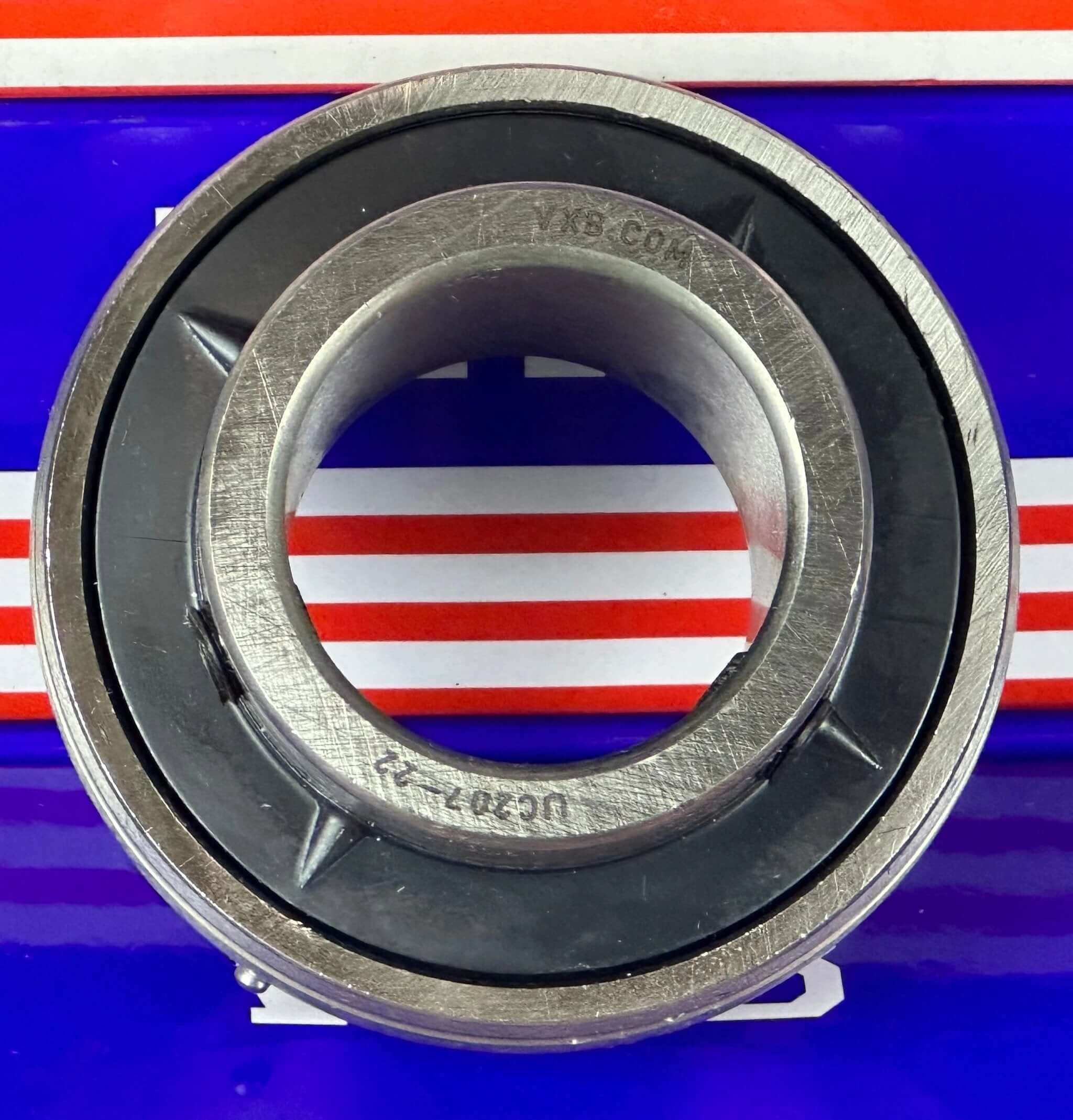 QUARKZMAN 2x UC207-22 Stehlager 1-3/8" Bohrung – Flanschlager Aus Chromstahl GCR15, Mit Schmiernippel