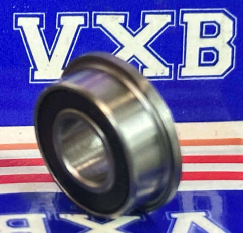 Flanged or Not? Pick Your Perfect Deep Groove Ball Bearing! side view, metal ball bearing with flange on blue and red background