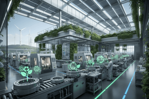 Le développement durable dans la fabrication de roulements : un avenir plus vert dans une usine moderne et respectueuse de l'environnement.