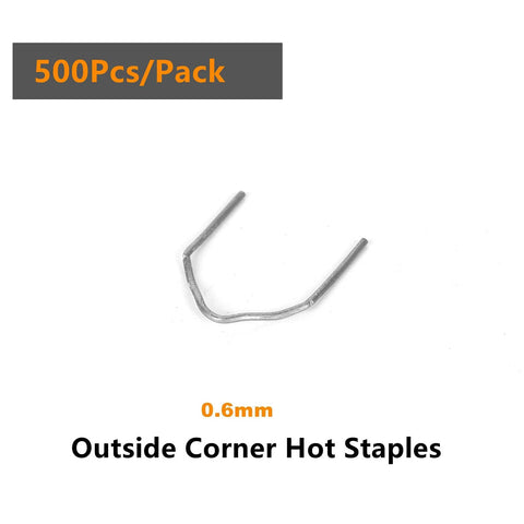 Automotive Plastic Bumper Repair Staples Kit 0.6mm Outside Corner Hot Staples Stainless Steel 500 Pack product image