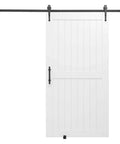 Sliding Barn Door Kit With Hardware 42 By 84 Inch Built Tough MDF Panel Water Resistant PVC Finish Easy Install H Frame Design