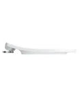 Side view of Heavy Duty Soft Close Elongated Toilet Seat With Lid In Crisp Cotton White For Compact Front Bowls.