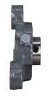 Side view of Three Quarter Inch Three Bolt Flange Bearing With Narrow Inner Ring And Two Set Screws Cast Iron Housing