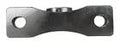 Steel bracket with central bearing mount, two bolt holes, suitable for industrial applications