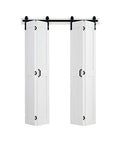 60 Inch By 84 Inch Bifold Barn Door With MDF Panels, Sliding Closet Door System Includes Header Board And Hardware Kit, White