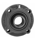 Front view of High-Temperature Piloted Flange Ball Bearing Unit UCFCS207-23C4HR23 with cast iron housing and silicone seals.