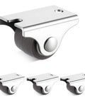 0.75 Inch Mini Rigid Caster Wheels Low Profile Set Of 4 Fixed Casters with Steel Top Plate Non Marking TPR Rubber
