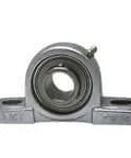 MUCP208-24NP 1-1/2 inch Single Set Screw Stainless Pillow Block Bearing with Nickel-Plated Cast Iron Housing, front view