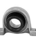 Front view of UP004 20mm Extra-Narrow Eccentric Collar Pillow Block Bearing with Ball Insert, M8 Bolt, ZDC Alloy Housing