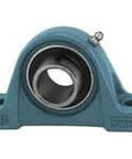 Front view of Single BP206 30mm Set Screw Pillow Block Bearing, Cast iron P206T housing, sealed ball bearing, narrow inner ring.