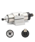 0.8kW ER11 Air Cooled CNC Spindle Motor With 65mm Body And 181mm Length, front and connector views, designed for precision milling.