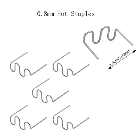 0.8mm hot staples from 1000 Pcs Plastic Welding Staples Set For Hot Stapler Repair 0.6mm And 0.8mm Wave Staples