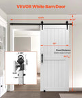 Sliding Barn Door With Hardware Kit 36 X 84 Inch White MDF Panel Door With Waterproof PVC Coating Scratch Resistant Interior Barn Door For Bathroom Kitchen Bedroom Laundry Room And Living Room