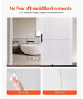 White 48 By 84 Inch Sliding Barn Door Kit With Durable MDF Panel And Water Resistant PVC Coating in bathroom setting