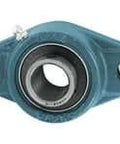 Front view of UCFL212 2-Bolt Flange Bearing Housing 60 mm ID Wide Inner Ring Set-Screw Lock Cast Iron Contact Seal with Slinger Relubrication Port.