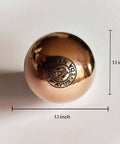 1.1 inches Copper Ball, Copper Metal Ball engraved with "American Ayurveda," ideal for meditation and grounding therapy