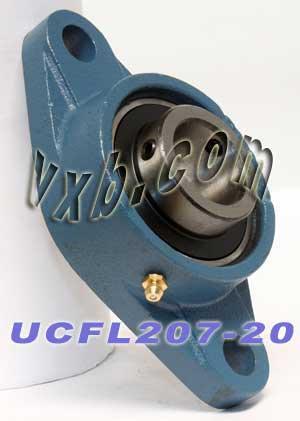1 1/4 Bearing UCFL-207-20 + 2 Bolts Flanged Housing Mounted Bearings - VXB Ball Bearings